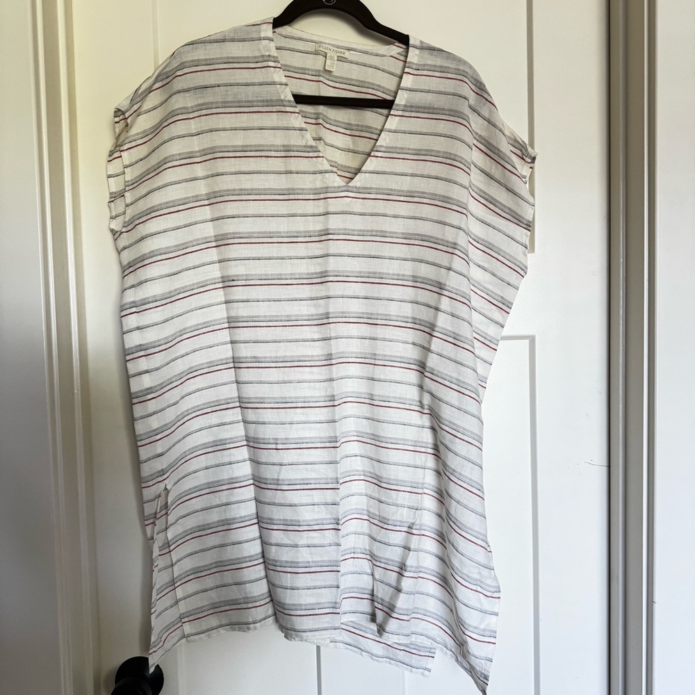 Eileen Fisher Stripe Kaftan Tunic Swim Cover-up size XXS/XS